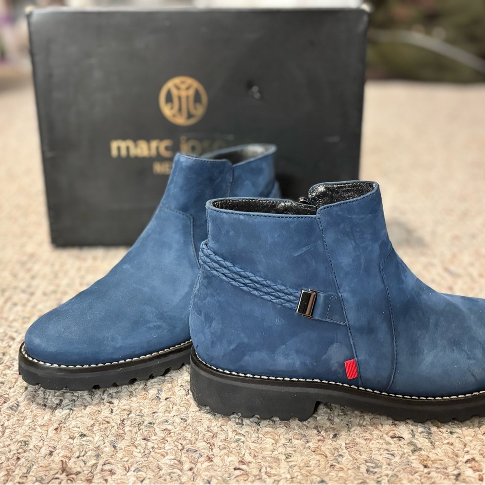 Marc Joseph Blue Suede Ankle Boots
